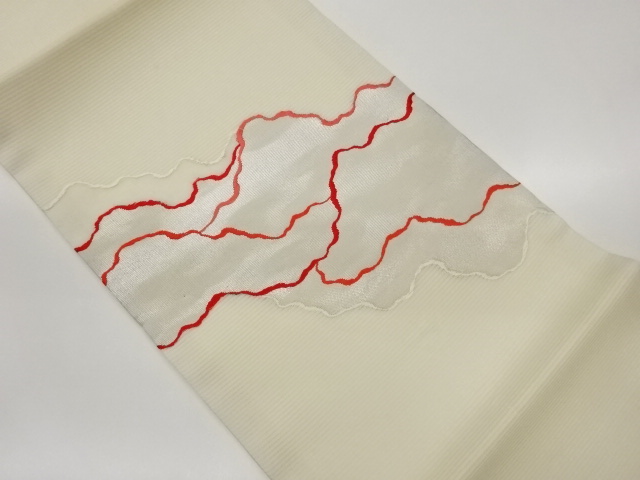 JAPANESE HIRAKI NAGOYA OBI FOR SUMMER / WOVEN MICHINAGADORI
